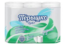 Туалетная бумага ПЕРЫШКО Light 3-х сл. 14м (12рул)  Классик  (8уп)