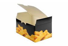 Фастфуд короб нагетсы/снек M 115*75*45 Black FOOD (КБ) /20уп*25шт/ (500 шт)
