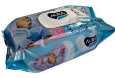 Салфетки влажные АУРА детские (120шт) с крышкой (12уп)