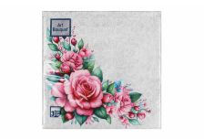 Салфетки 33х33 3 - слойн. Art Bouquet 20 шт (12 уп) Дикая роза NEW