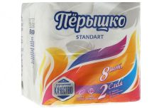 Туалетная бумага ПЕРЫШКО Standart 2-х сл. 18м (8рул) Белая (8уп)