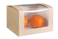 ОСК/OSQ Короб для тортов с окном Pastry Window Box крафт 130х110х80 (250шт)