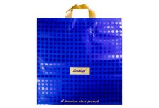 Пакет петля  Серикоф 40х40 Подарочный премиум синий/16уп х 25шт/ ПВД 95мкм (400шт) петля