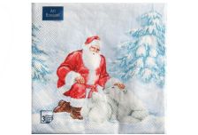 НГ Салфетки 33х33, 20 шт,3 сл. БОГЕТ (12 уп) НГ ДЕД МОРОЗ И МЕДВЕДИ