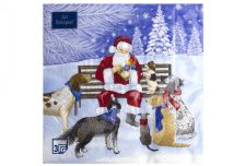 НГ Салфетки 33х33, 20 шт,3 сл. БОГЕТ (12 уп) НГ РАССКАЗ ДЕДА МОРОЗА