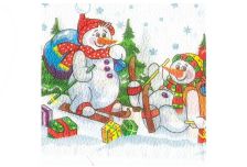 НГ Салфетки 25х25, 40 шт,1 сл. ДЕСНА (32 уп) НГ ПОДАРКИ В ПУТИ