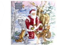 НГ Салфетки 33х33, 20 шт,3 сл. БОГЕТ (12 уп) НГ ДЕД МОРОЗ И ЛЕСНЫЕ ДРУЗЬЯ