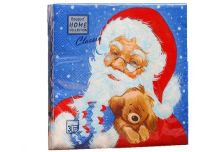 НГ Салфетки 33х33, 20 шт,3 сл. БОГЕТ (12 уп) НГ ДЕД МОРОЗ И ЩЕНОК