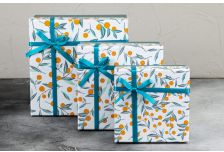 Набор подарочных коробок 1/3 Квадрат  ОБЛЕПИХА с атлас.бантиком