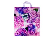 Пакет петля  Тико 40х44 Гортензия на холсте /6уп х 50шт/ ПВД 75мкм (300шт) петля