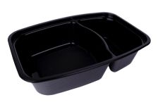 Контейнер.0,83л двухсекционный без крышки чёрный (Покров) 300 шт/кор