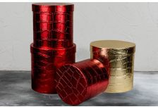 Набор подарочных коробок 1/3 ЦИЛИНДР КОЖА МЕТАЛЛ