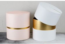 Набор подарочных коробок 1шт ЦИЛИНДР Золотая кайма
