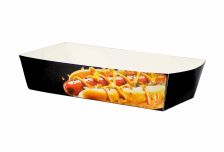 Фастфуд короб лоток/хот-дог лодочка 165*70*40мм Black FOOD (КБ) /12уп*50шт/ (600 шт)