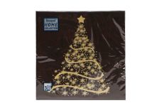 НГ Салфетки 33х33, 20 шт,3 сл. Art Bouquet (12 уп) НГ ВОЛШЕБНАЯ ЕЛЬ НА ЧЕРНОМ