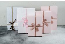 Набор подарочных коробок 1/3 ПРЯМОУГОЛЬНЫЙ СРЕДНИЙ Однотонный с бантом