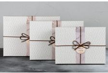 Набор подарочных коробок 1/3 Прямоугол. РОГОЖКА С ВЕРЁВОЧНЫМ БАНТОМ