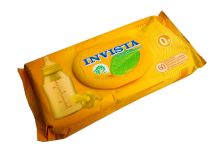 Салфетки влажные INVISTA (60шт) Для детей с первых дней жизни. Биоразлагаемые (14уп) клапан
