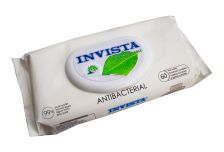 Салфетки влажные INVISTA (60шт) Антибактериальные. Биоразлагаемые (14уп) клапан