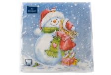 НГ Салфетки 33х33, 20 шт,3 сл. БОГЕТ (12 уп) НГ ДЕВОЧКА И СНЕГОВИК