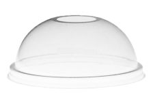 Крышка прозрачная купол Pet ТКЮ с отверстием д. 95  (800шт)