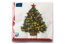 НГ Салфетки 33х33, 20 шт,3 сл. БОГЕТ (12 уп) НГ НОВОГОДНЯЯ ЕЛЬ 2