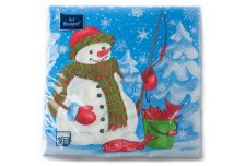 НГ Салфетки 33х33, 20 шт,3 сл. БОГЕТ (12 уп) НГ НОВОГОДНЯЯ РЫБАЛКА