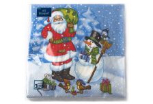 НГ Салфетки 33х33, 20 шт,3 сл. БОГЕТ (12 уп) НГ НОВЫЙ ГОД В ЛЕСУ