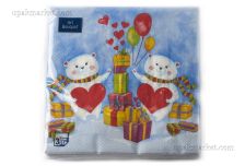 НГ Салфетки 33х33, 20 шт,3 сл. БОГЕТ (12 уп) НГ ПОДАРКИ ОТ МИШКИ