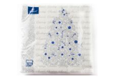 НГ Салфетки 33х33, 20 шт,3 сл. БОГЕТ (12 уп) НГ СЕРЕБРЯНАЯ ЕЛЬ