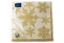 НГ Салфетки 33х33, 20 шт,3 сл. БОГЕТ (12 уп) НГ СНЕГОПАД ЗОЛОТО