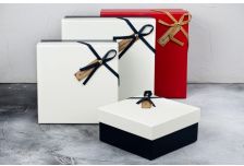 Набор подарочных коробок 1/3 КВАДРАТ ОДНОТОННЫЙ ПОД КОЖУ