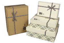 Набор подарочных коробок 1/3 ПРЯМОУГ. КРАФТ/БЕЖ BARBERRY  W
