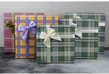 Набор подарочных коробок 1/3 КВАДРАТ КЛЕТКА С БАНТОМ