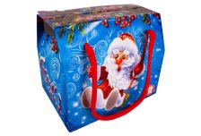 Подарочная упаковка 800г НГ  КАЧЕЛИ веревочные ручки  (100шт)