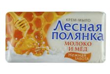 Мыло-крем туалетное фасов. 140гр ЛЕСНАЯ ПОЛЯНКА Молоко и мед в инд. упак (84шт/кор) НЭФИС