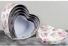 Набор подарочных коробок 1/5 СЕРДЦЕ  БОЛЬШОЕ С КРУПНЫМИ РОЗАМИ