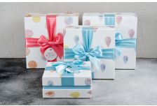 Набор подарочных коробок 1/3 КВАДРАТ КРУЖКИ И КАПЛИ