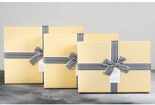 Набор подарочных коробок 1/3 ПРЯМОУГОЛЬНЫЙ с полосатым бантом