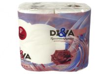 Туалетная бумага ДИВА  2-х сл. 15м (4рул)  Роза (12уп)