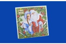 НГ Салфетки 33х33, 20 шт,2 сл. БОГЕТ (15 уп) НГ ДЕД МОРОЗ И СНЕГУРОЧКА