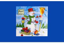 НГ Салфетки 33х33, 20 шт,2 сл. БОГЕТ (15 уп) НГ СНЕГОВИК С ПОДАРКАМИ