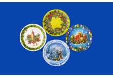 НГ тарелка бумажная  д.230мм глуб.15мм Marin АССОРТИ /10уп * 50шт/ (500 шт)