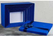 Набор подарочных коробок 1/10 шт ПРЯМОУГ. ОДНОТОНКА С БОЛЬШИМ АТЛАС.БАНТОМ