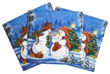 НГ Салфетки 33х33, 15 шт,2 сл. PLUSHE (30 уп) НГ ДВА СНЕГОВИКА