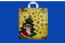 Пакет петля НГ Интерпак 40х42 Новогодняя посылка  /20уп х 25шт/ ПВД 45мкм (500шт)