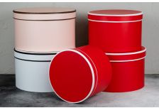 Набор подарочных коробок 1/3 КРУГ ОДНОТОН С КАЙМОЙ НА КРЫШКЕ