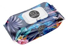 Салфетки влажные Papilion (120шт) Tropic flowers/ Тропические цветы/ Jumbo (18уп) клапан