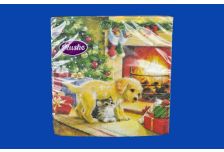 НГ Салфетки 33х33, 18 шт,3 сл. PLUSHE (34 уп) НГ У КАМИНА