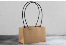 Набор подарочных коробок (1уп х 10 шт) СУМОЧКА С Трубчатой РУЧКОЙ, ПРЯМОУГОЛЬНАЯ 22Х13,5Х10,5КРАФТ